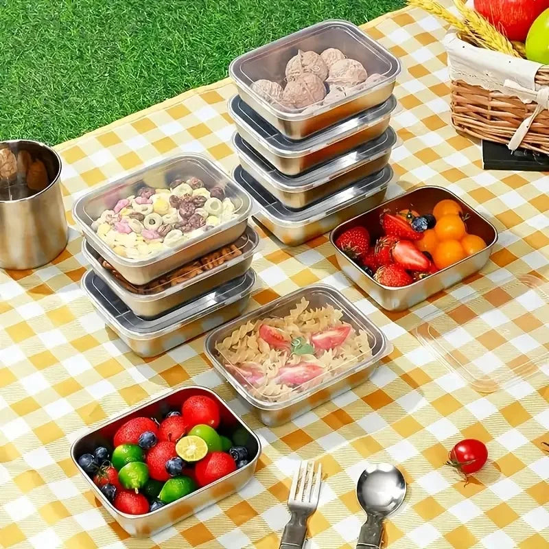 5pcs Stainless Steel Stackable Food Storage Containers