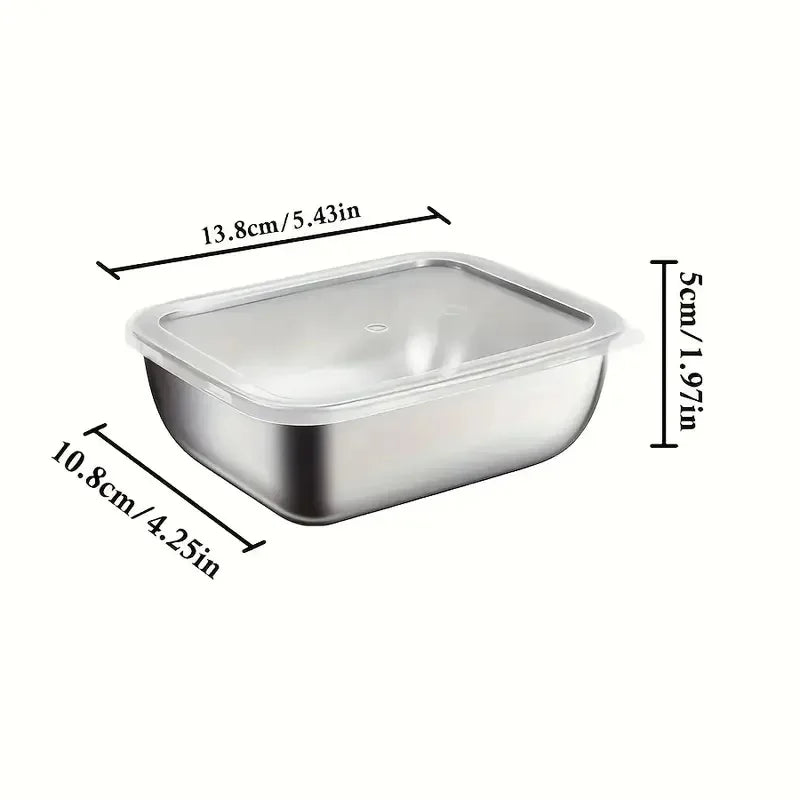 5pcs Stainless Steel Stackable Food Storage Containers