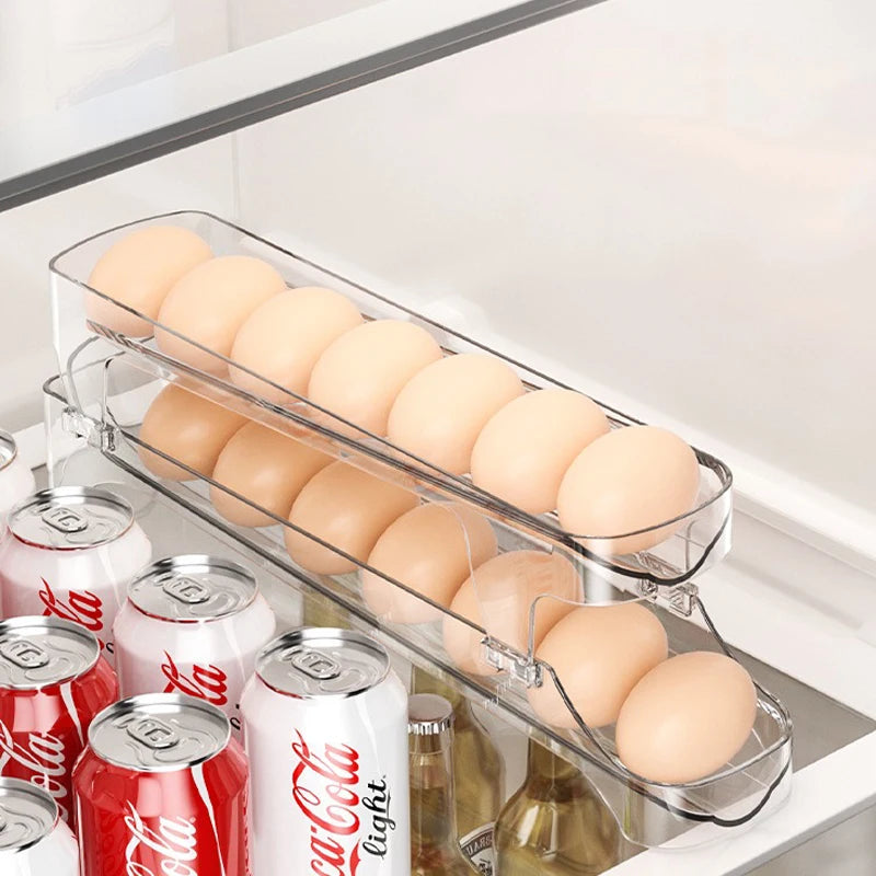 Automatic Rolling Egg Holder for Fridge