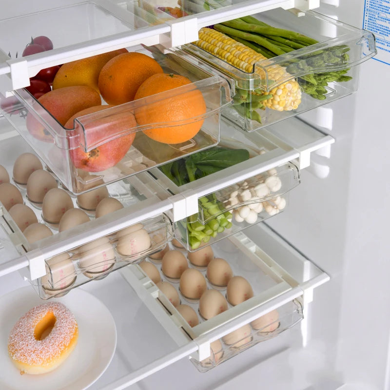 Transparent Fridge Drawer Organizer