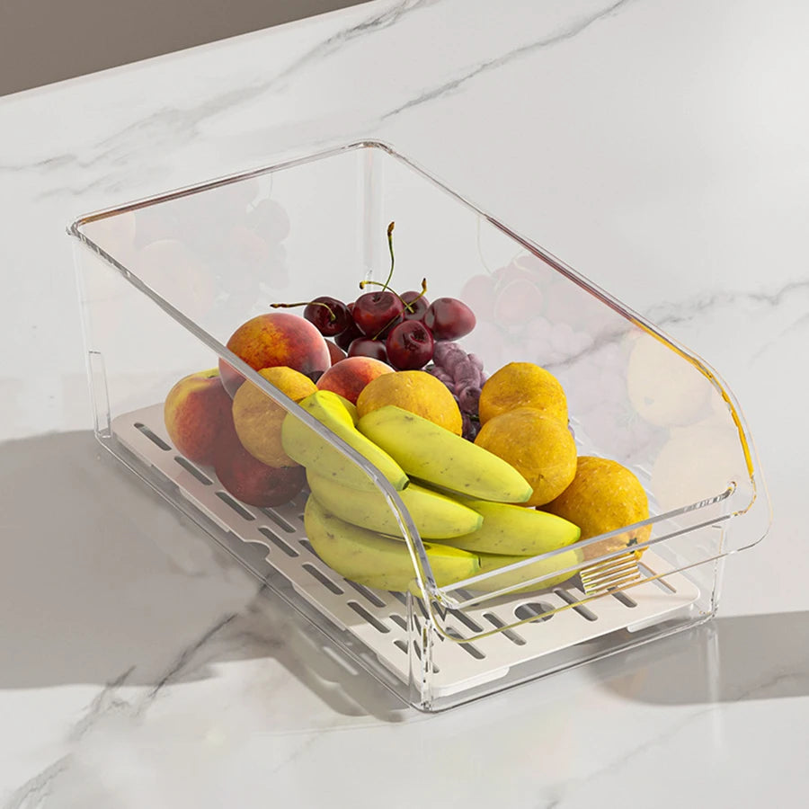 Clear Fridge Organizer Bins for Food & Drinks