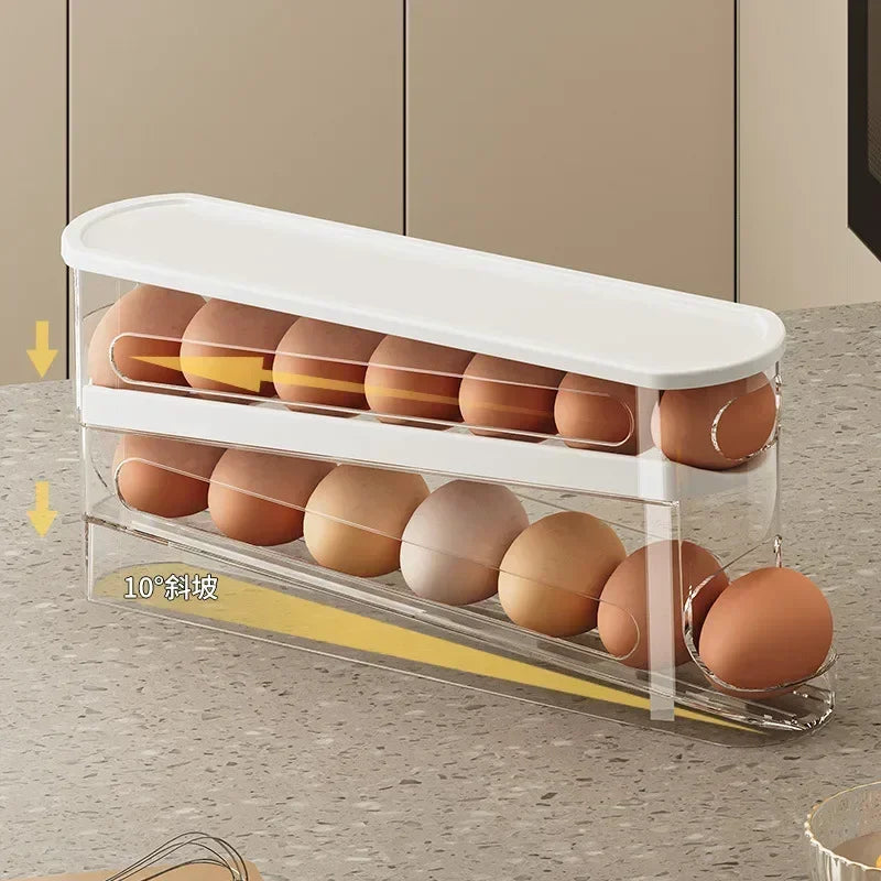 Automatic Rolling Egg Holder for Fridge