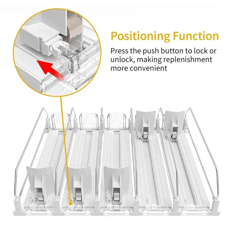 Fridge Spring Push Can Rack