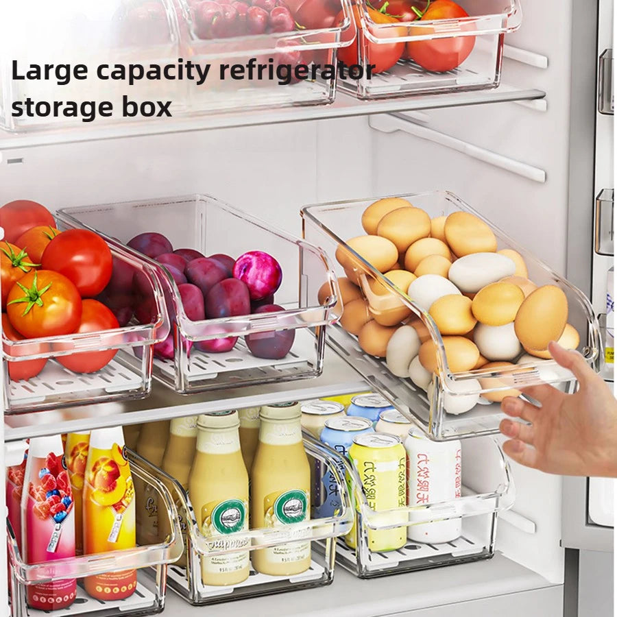 Clear Fridge Organizer Bins for Food & Drinks