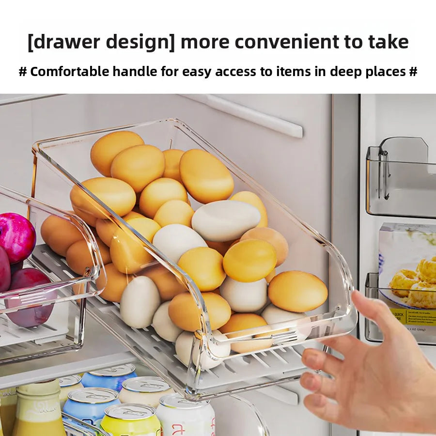 Clear Fridge Organizer Bins for Food & Drinks