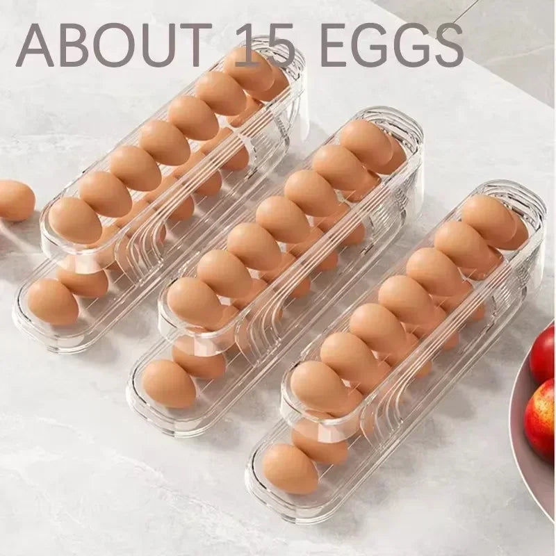 Automatic Rolling Egg Holder for Fridge